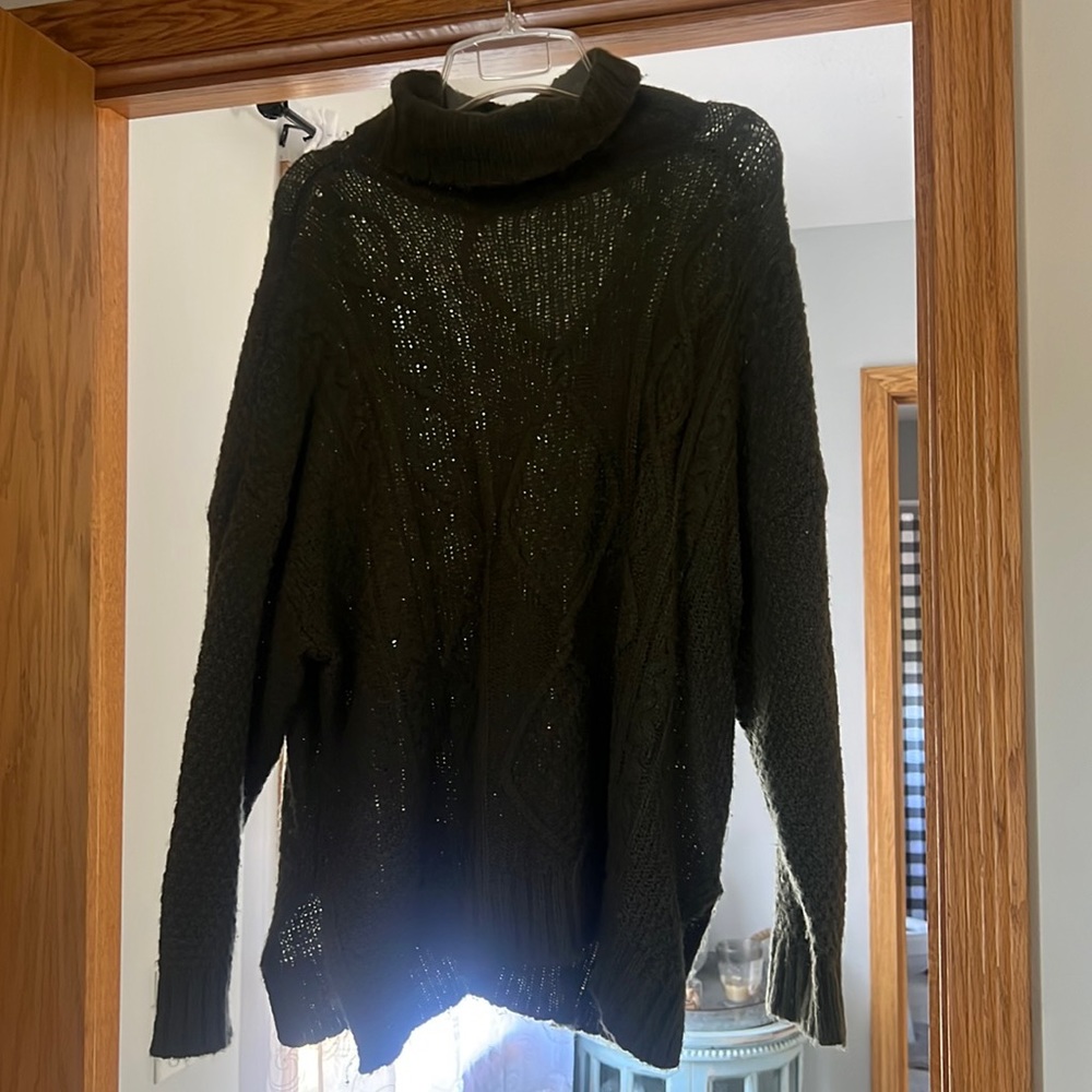 Aerie turtle neck tunic sweater - army green - oversized - small